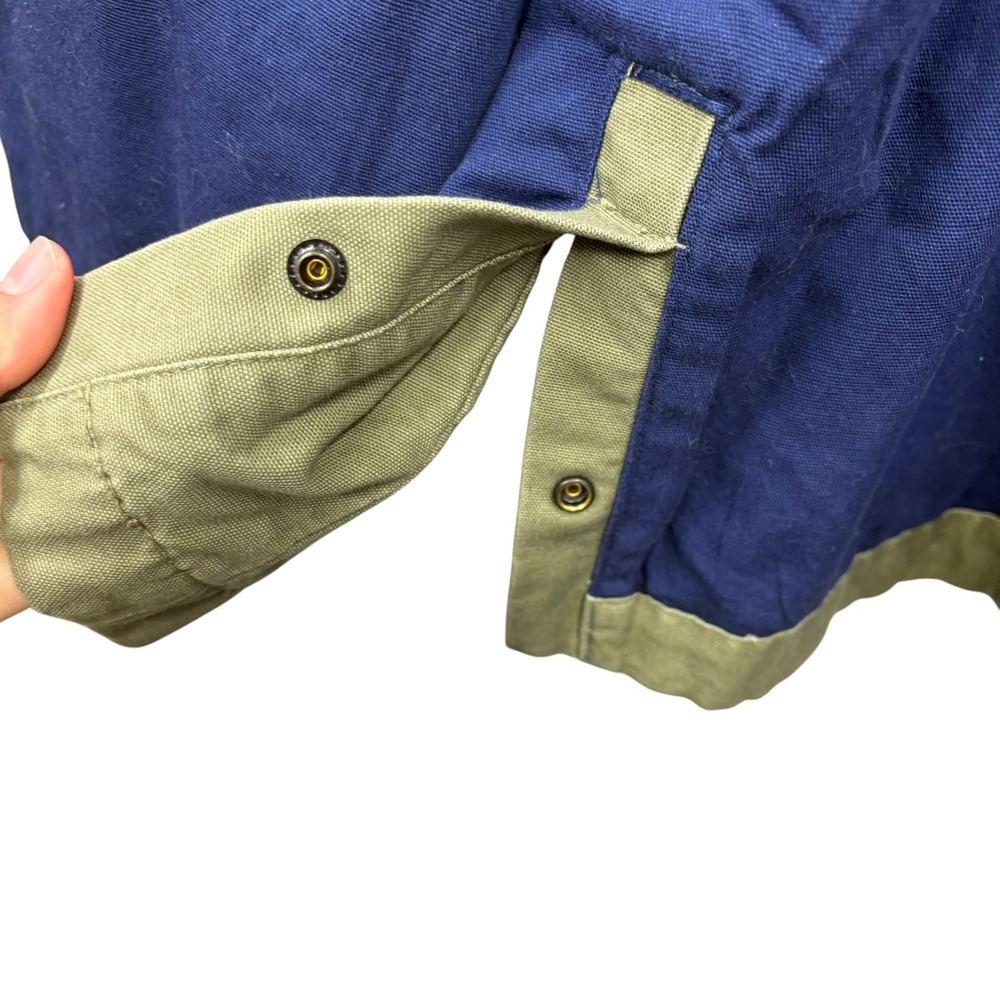 Men's Olive Green Jacket with Brown Collar - Picture 7 of 12